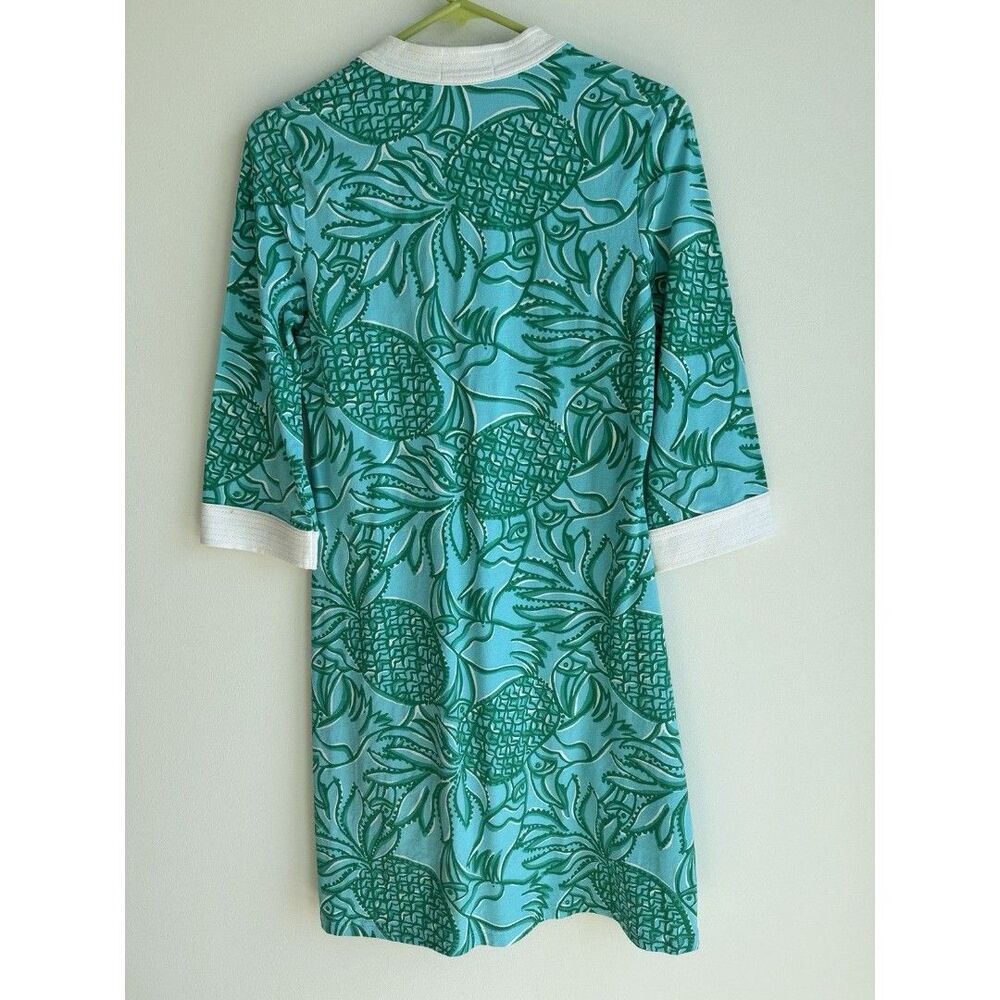Lilly Pulitzer-XS-Green & Blue-White Trim-100% Cotton